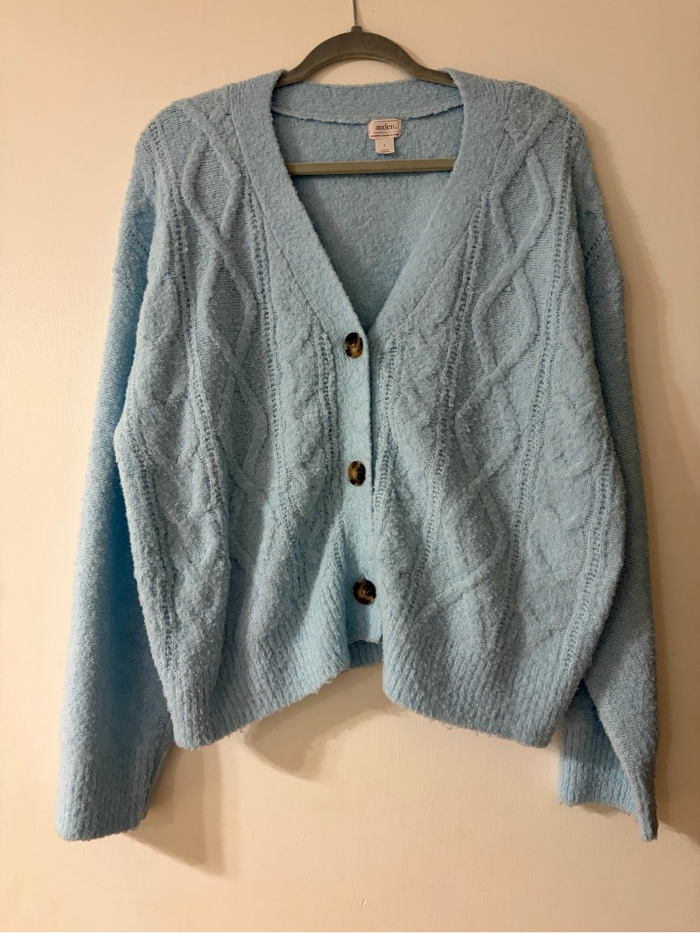 Auden Light Blue Cable Knit Button Sleep Cardigan